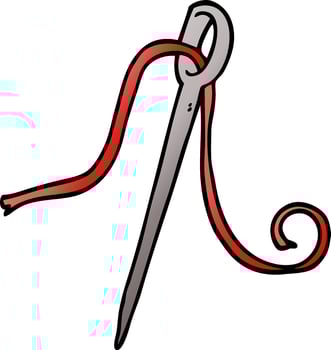 cartoon doodle needle and thread vector