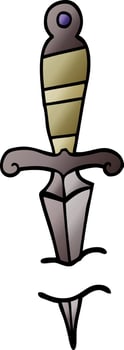 cartoon doodle tattoo dagger symbol vector