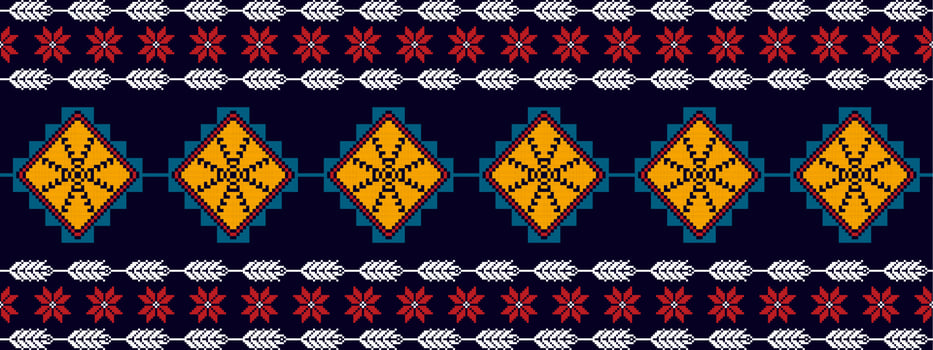 Ikat ethnic seamless pattern design. Aztec fabric carpet mandala ornaments textile decorations wallpaper. Tribal boho native ethnic turkey traditional embroidery vector background