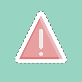 Sticker line cut Caution. suitable for Security symbol. simple design editable. design template vector. simple illustration vector