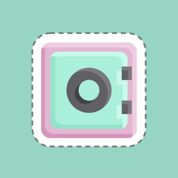 Sticker line cut Bank Safe. suitable for Security symbol. simple design editable. design template vector. simple illustration vector
