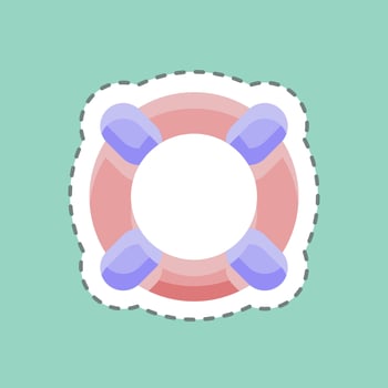 Sticker line cut Lifesaver. suitable for Security symbol. simple design editable. design template vector. simple illustration vector