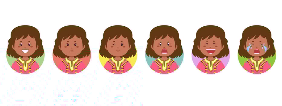 South Africa Avatar with Various Expression vector
