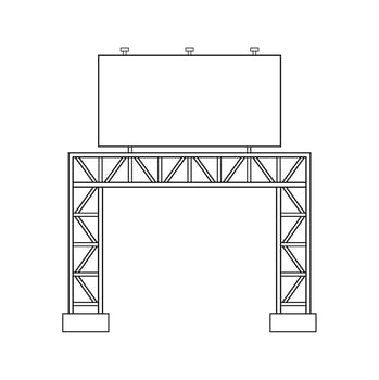 Abstract outline drawing, space frame structure of billboards vector illustration