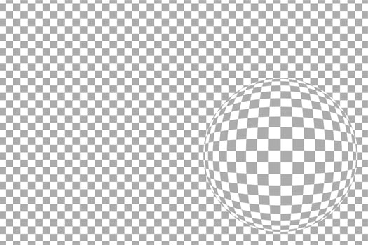 Gray checkered pattern horizontal with fisheye lens effect, vector illustration