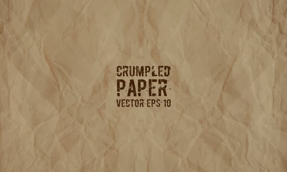 Crumpled brown paper background texture. Vector EPS 10