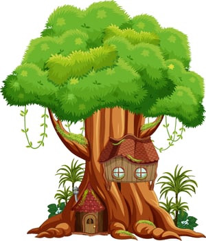 Big tree isolated cartoon vector