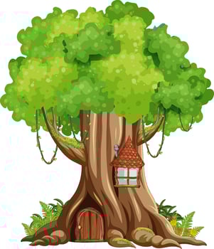 Big tree isolated cartoon vector