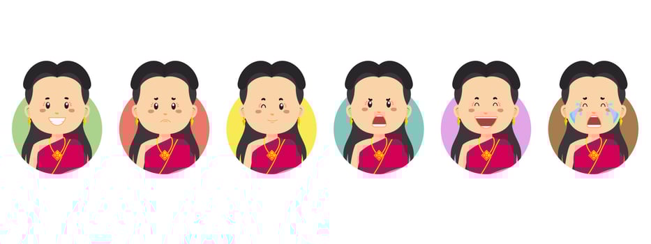 Thailand Avatar with Various Expression vector