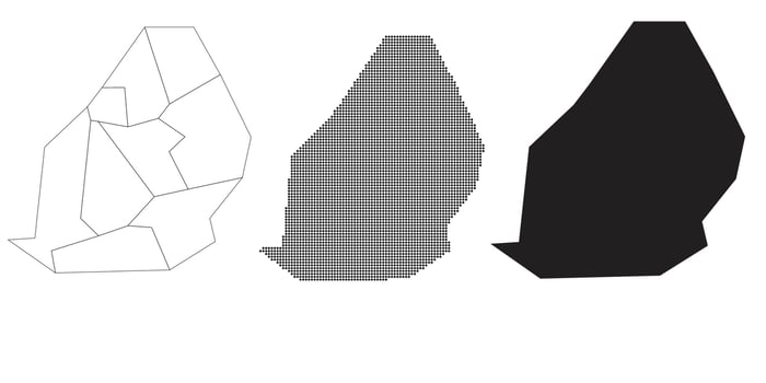 Mauritius map isolated on a white background. vector