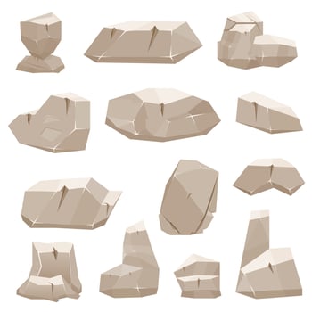 Cartoon Game Stones. Vector Illustration.