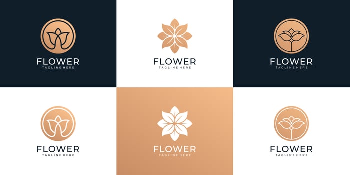 Set of beauty flower nature spa salon boutique concept vector