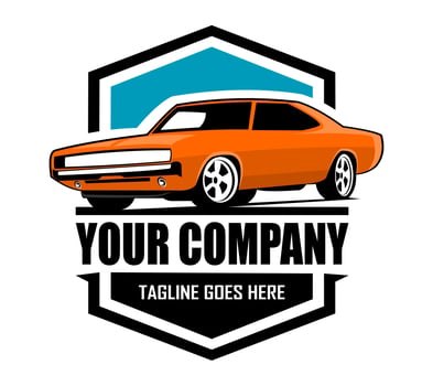 Muscle Car logo template for your company. Vector logo illustration