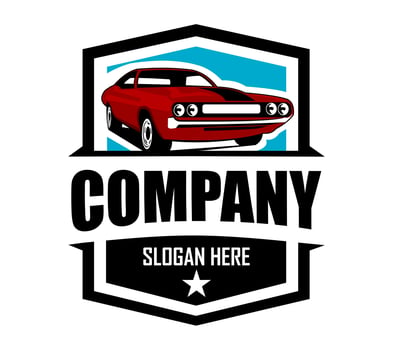 American muscle car logo, vector muscle car icon