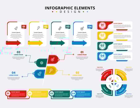 Collection of creative infographic elements vector