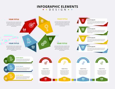 Collection of creative infographic elements vector