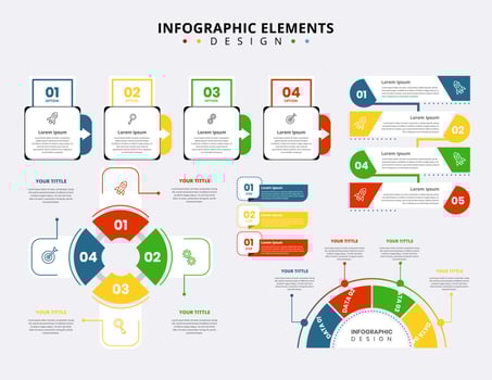 Collection of creative infographic elements vector