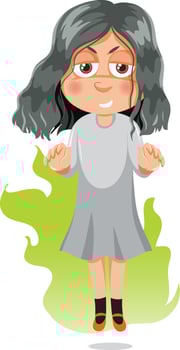 Paranormal girl cartoon character vector