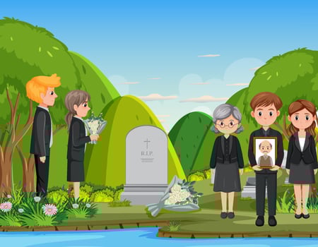 Funeral ceremony in Christian religion vector