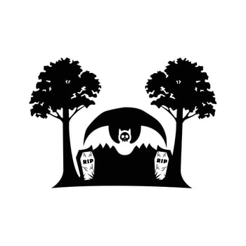 Horror logo illustration. Bat logo vector