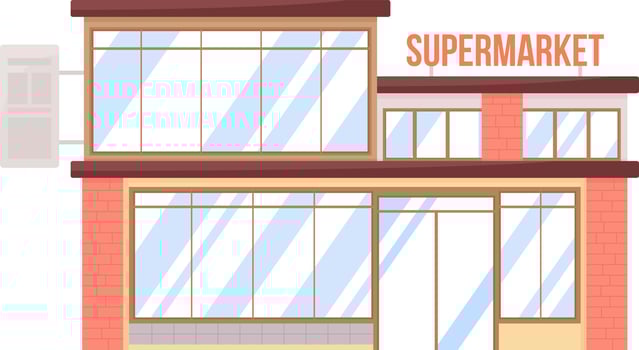 Supermarket semi flat color vector object