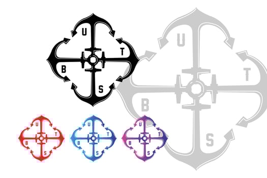 ship anchor logo icon vector, port, retro design illustration vector
