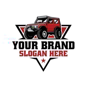 Ready Made Off Road Adventure 4x4 SUV Emblem Logo Vector on White Background. Best for Off Road and Adventure Related Industry