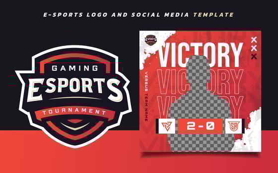 Game Day E-sports Gaming Banner Template for social media with Tournament Logo vector