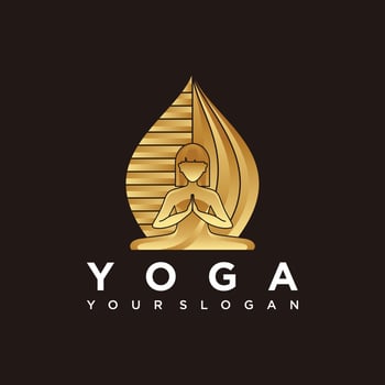 Yoga meditation logo Premium Vector