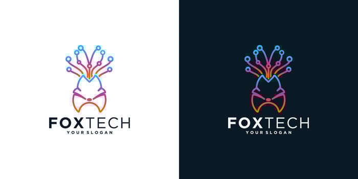 Fox tech logo inspiration vector