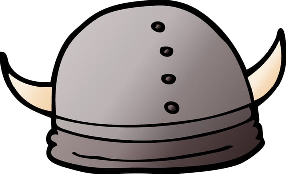 cartoon doodle viking helmet vector