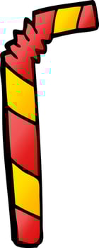 cartoon doodle striped straw vector