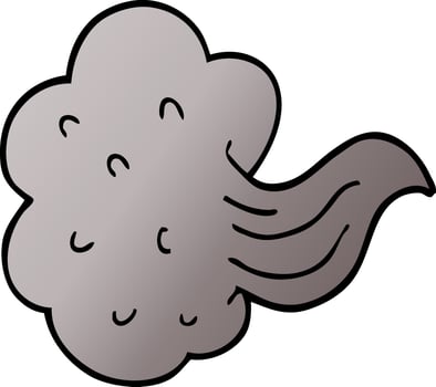 cartoon doodle whooshing cloud vector