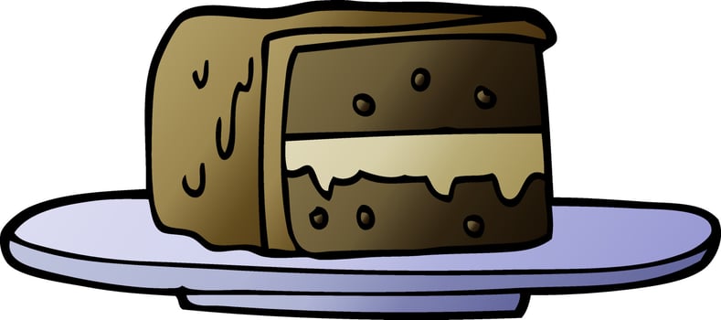 cartoon doodle slice of cake vector