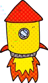 cartoon doodle space rocket vector