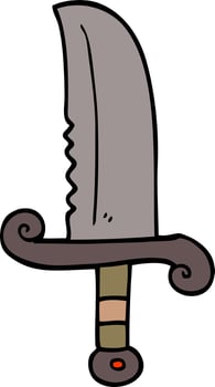 cartoon doodle jeweled sword vector