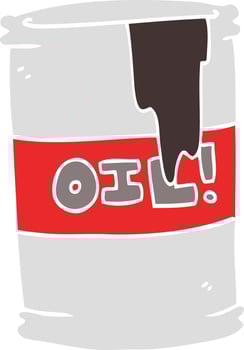 flat color illustration of oil drum vector