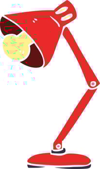 cartoon doodle angled desk lamp vector