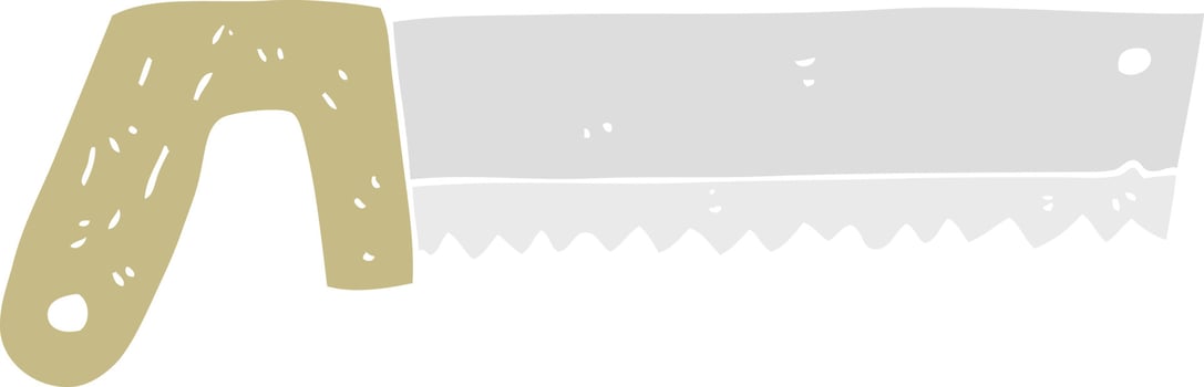 flat color illustration of a cartoon wood saw vector