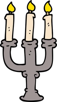 cartoon doodle spooky candles vector
