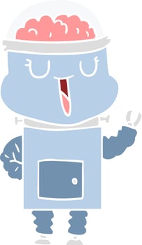 happy flat color style cartoon robot vector