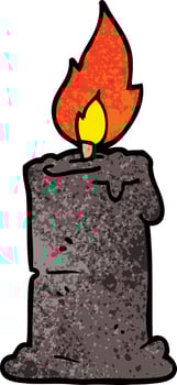 cartoon doodle burning candle vector