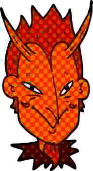 cartoon doodle devil face vector