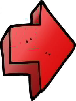 cartoon doodle red arrow vector