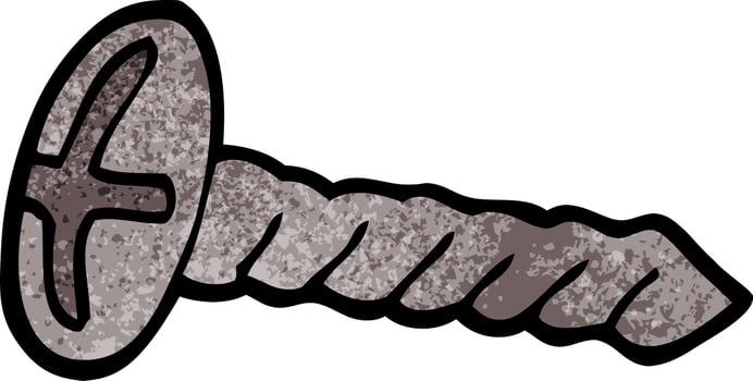 cartoon doodle metal screw vector