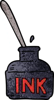 cartoon doodle ink bottle vector