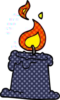 cartoon doodle lit candle vector