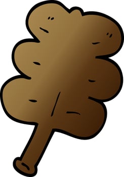 cartoon doodle autumnal leaf vector