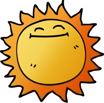 cartoon doodle shining sun vector