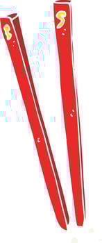 flat color illustration of a cartoon chopsticks vector